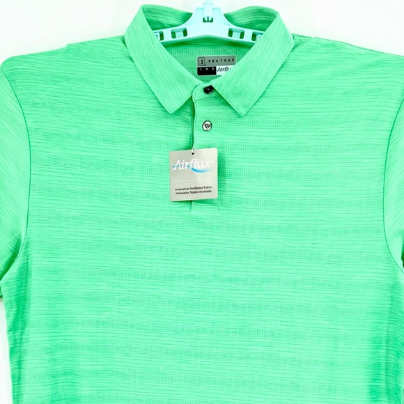 PGA Tour Men's Airflux UPF 40 Stretch Spring Green Polo Shirt Size Large NWT - Picture 3 of 10